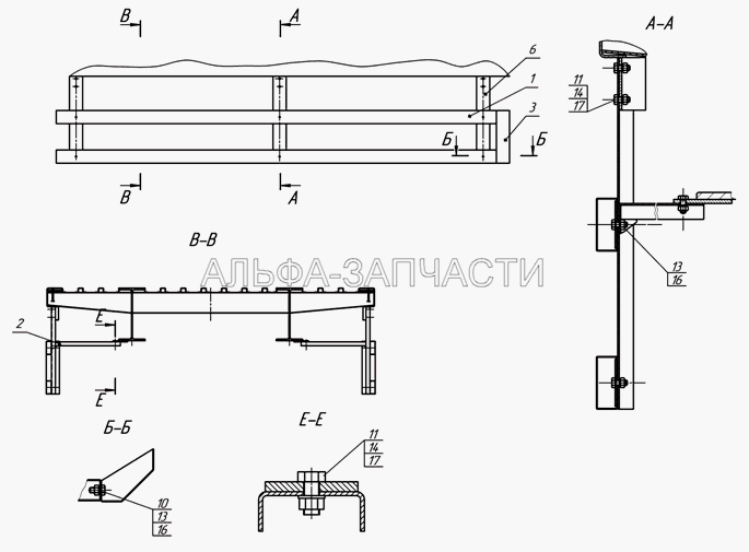 93341-2801510-07 Установка боковой защиты (9334-2801520 Стойка в сборе) 